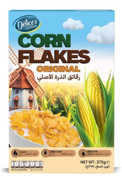 Delices Du Monde حبوب الإفطار الأصلية "كورن فلاكس" 375 جرام