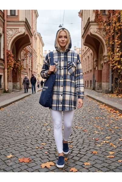 Polologin Butik Cămașă-tunică oversize pentru femei, cu glugă, în stil „lemna...