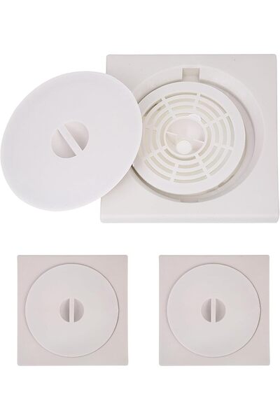 Bmb TOOLS Plastic Floor Drain Set of 3-20x20cm Square Drain Cover with Strain...