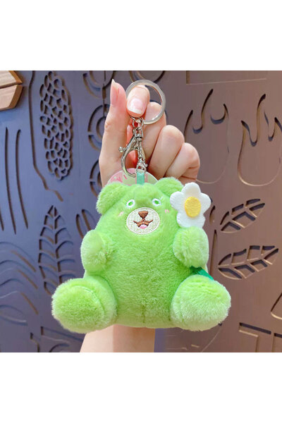 Generic Creative flower bear doll key chain cartoon plush doll couple car bag...
