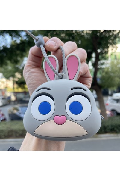 Generic silicone coin purse cute small wallet keychain Yugui dog bag pendant