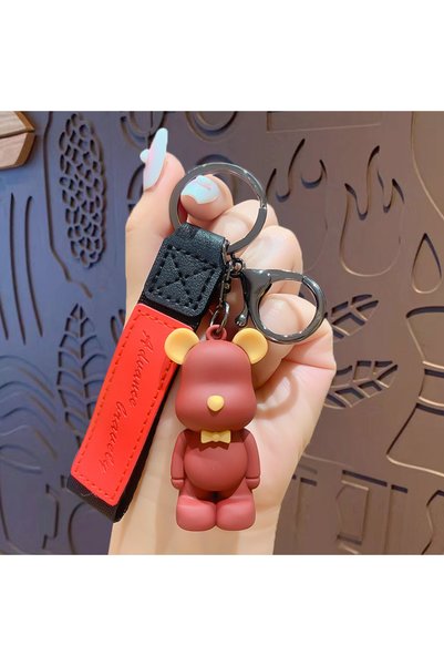 Generic Creative drop glue collar tie bear key chain doll cartoon couple car ...
