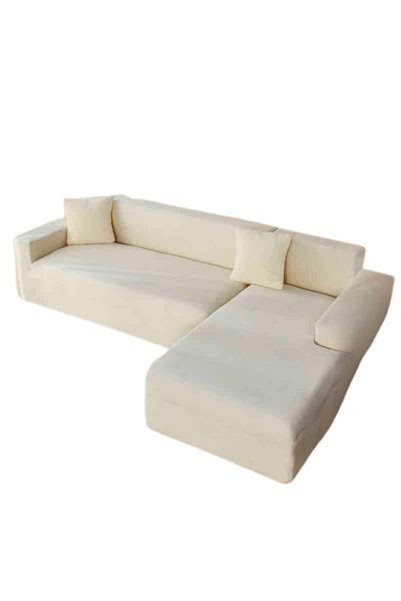 JOJO HOME Ελαστικό κάλυμμα καναπέ γωνιακού, Jojo Home, βελούδο, Μονόχρωμο, L/...
