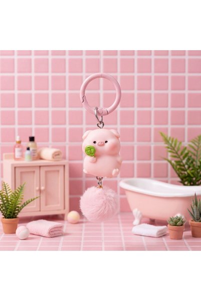Generic Cute pink pig plush keychain car decoration phone strap bag accessory...