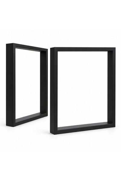 eR D L Picioare de masă metalice 72 × 50 cm, set de 2, negru mat |   erdl