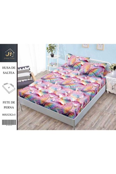 Johny Home Pucioasa Покривало за легло, за 2 души, с ластик, 180x200 см, с го...