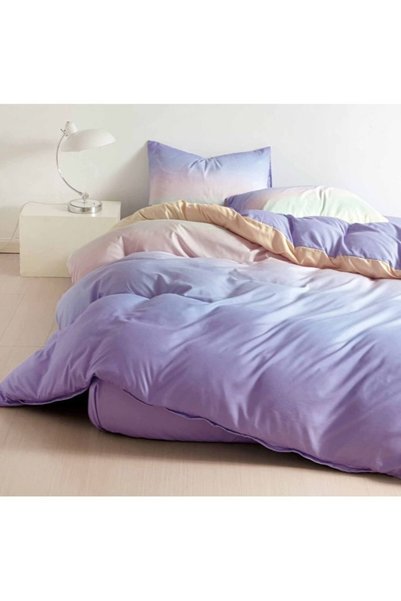Johny Home Pucioasa Bed Linen Set, Fitted Sheet, Satin Cotton, 2 Persons, 4 P...
