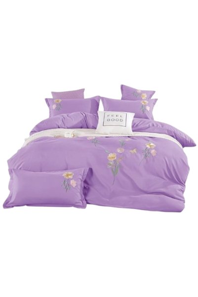 Primavara Lenjerie de pat pentru pat dublu, cu elastic, din bumbac, broderie ...
