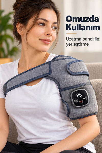 Eco Lounge Dijital Ekranlı Diz Masaj Bandı Cırt Cırtlı