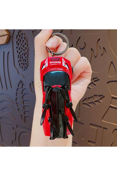 Generic Cartoon aircraft model keychain schoolbag small pendant alloy pull-ba...