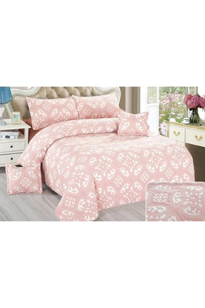 East Comfort Lenjerie de pat dublă, bumbac crep satinat, abstract elegant, 6 ...