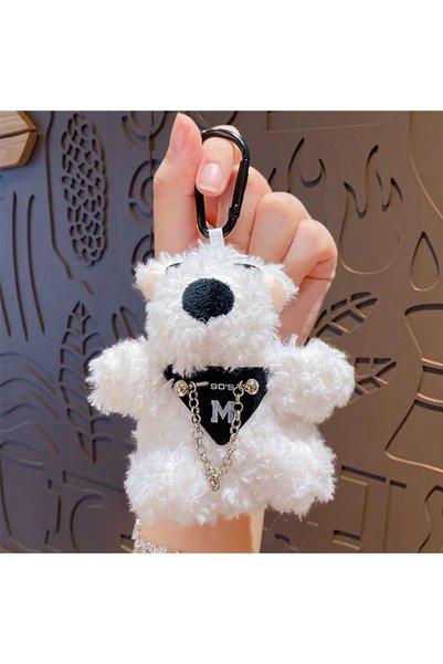 Generic Cartoon West Highland Puppy Plush Bag Keychain Doll Pendant Car Key C...