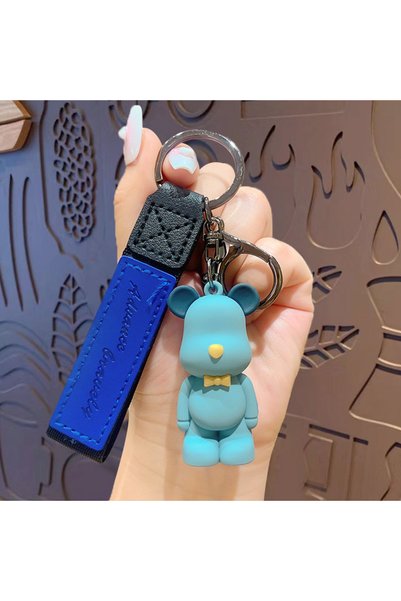 Generic Creative drop glue collar tie bear key chain doll cartoon couple car ...
