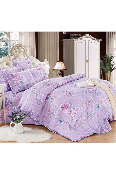 Veluxio Home Luxury Bedding with Ruffles, Finet Cotton, 4 pieces, 2 people, 2...
