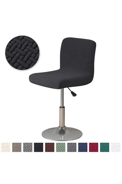 Choice Black Chair cover Short Back Bar Chair Cover T-shaped Jacquard Swivel ...