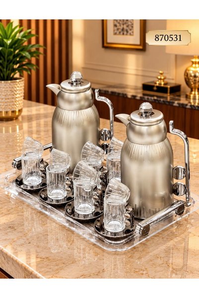 Home Saif Trams Elina Set with Tubsy and Vanigels, Matte Nickel Titanium.