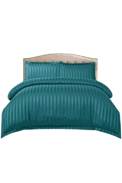 Primavara Set de lenjerie de pat dublă, cu elastic, damasc, 4 piese, pentru 2...
