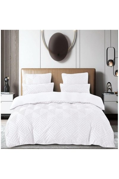 Veluxio Home Bedding Set, Embossed Diamond Pattern, Solid, Finet, 6 pieces, 2...