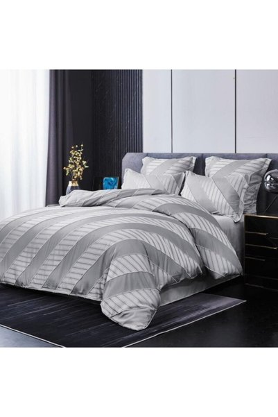 Veluxio Home Double bed linen, 6 pieces, 2 people, Velvet Embossed Waves, Pla...