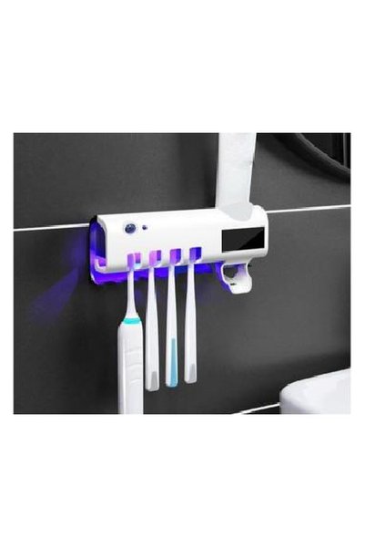 Genos Dozator pastă de dinți cu suport periuțe și sterilizare UV