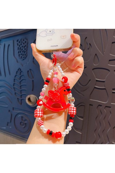 Generic Creative Cartoon Trojan Horse Beaded Mobile Phone Chain Keychain Doll...