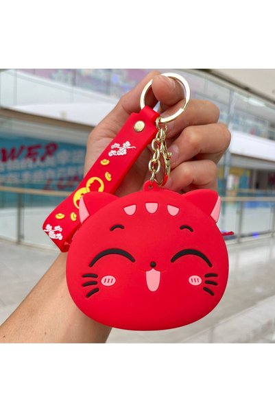 Generic silicone coin purse cute small wallet keychain Yugui dog bag pendant