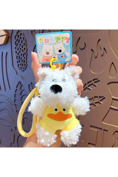 Generic Cartoon West Highland Puppy Plush Bag Keychain Doll Pendant Car Key C...