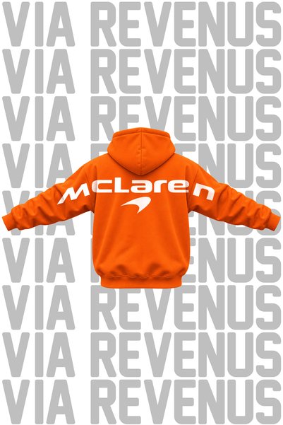Vordevia Hanorac cu imprimeu McLaren F1 Team unisex, croială largă, cu glugă