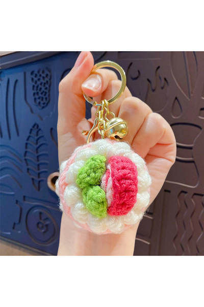 Generic Original crochet colorful cake keychain cute cartoon macaron couple b...
