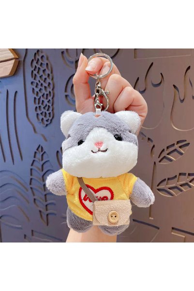 Generic Cartoon plush satchel sweater cat doll keychain couple car bag pendan...