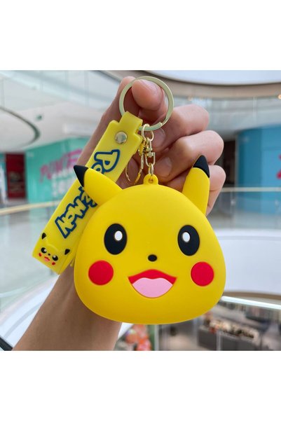 Generic Cartoon Strawberry Bear Coin Purse Keychain Silicone Small Purse Mini...
