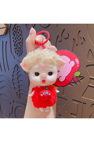 Generic New Cartoon Peach Balls Doll Piglet Things Smooth Keychain Women Bag ...