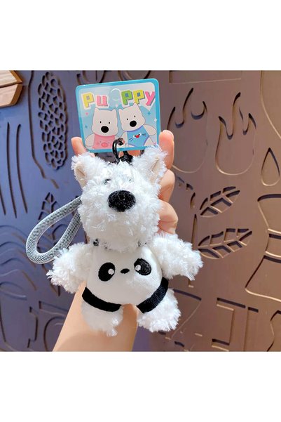 Generic Cartoon West Highland Puppy Plush Bag Keychain Doll Pendant Car Key C...
