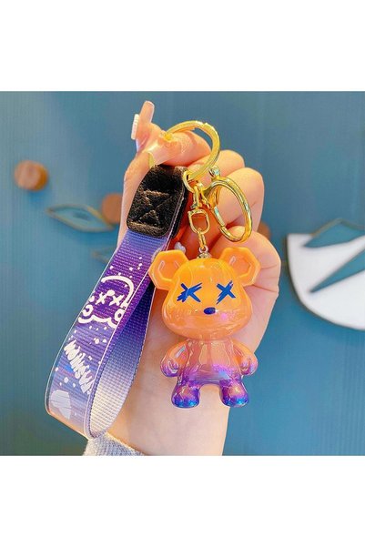 Generic Cartoon violent bear doll keychain creative chameleon bear couple car...