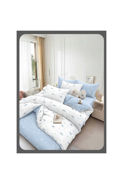 Johny Home Pucioasa Спално бельо, 4 части, за 2 души, 240x250 см, бебешко син...