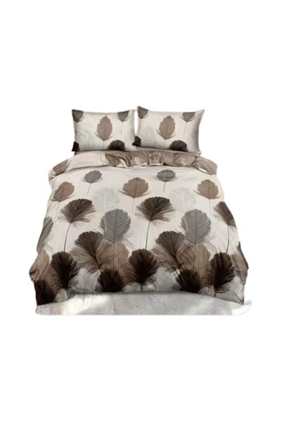 Johny Home Pucioasa Bed linen, 2 people, 4 pieces, 240x250 cm, Feather print