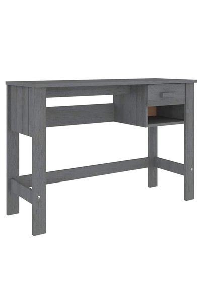 vidaxl Birou „HAMAR”, gri închis, 110x40x75 cm, lemn masiv de pin