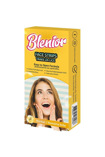 Blenior Cold Wax Depilatory Strips for Face, 20 pcs