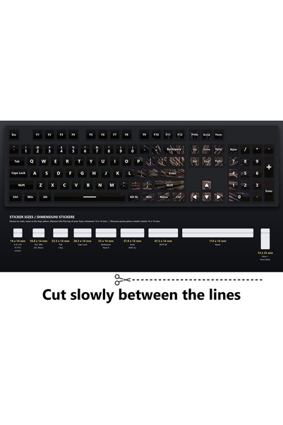 OEM Stickere Tastatura Foc de Artificii Noapte Instelata, Set Complet A4, Des...