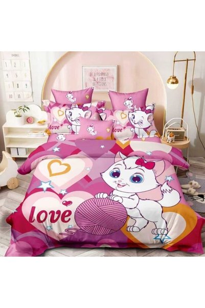 Johny Home Pucioasa Double Bed Linen, Reversible Sheet, 6 pieces, Unique Prin...
