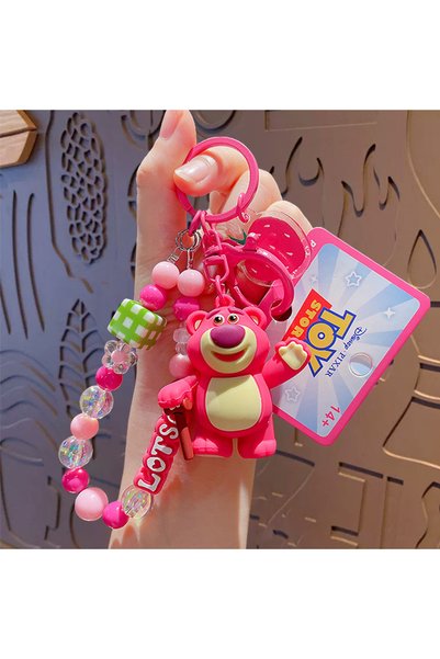 Generic Cartoon Series Beaded Pendant Keychain Couple Bag Car Keychain