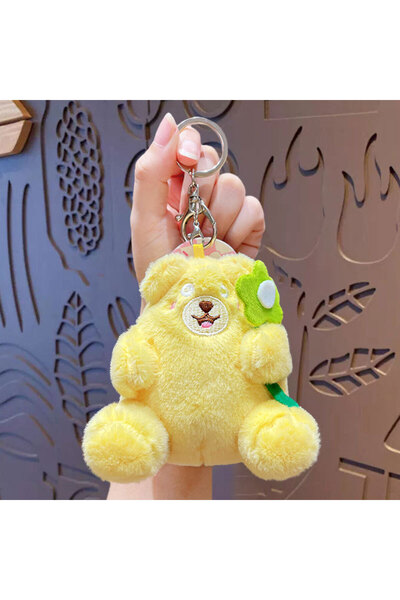Generic Creative flower bear doll key chain cartoon plush doll couple car bag...