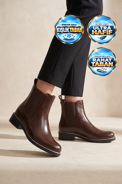 Pierre Cardin Women's Boots PC-55086 Coffee Shiny