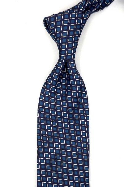 Kravatkolik Classic Tie with Petroleum-Motif Pattern and Pocket Square KK14053