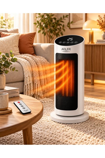 adler Aerotermă Ceramică Electrică AD 7738, 2000W, Încălzire Rapidă, Oscilați...
