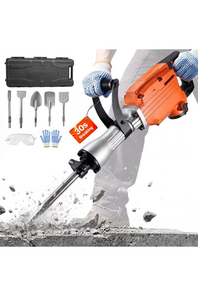 VEVOR Ciocan pneumatic, Putere motor: 2200 W, Tensiune: 220 V, Viteză: 1400 B...