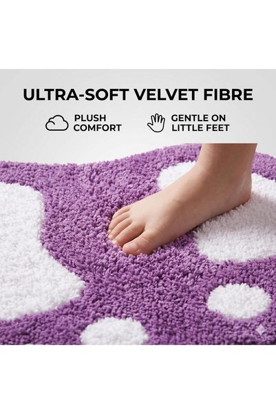 EBREEZZ Long Velvet Absorbent Anti-Slip Bath Mat with Paw Print from Ebreezz,...