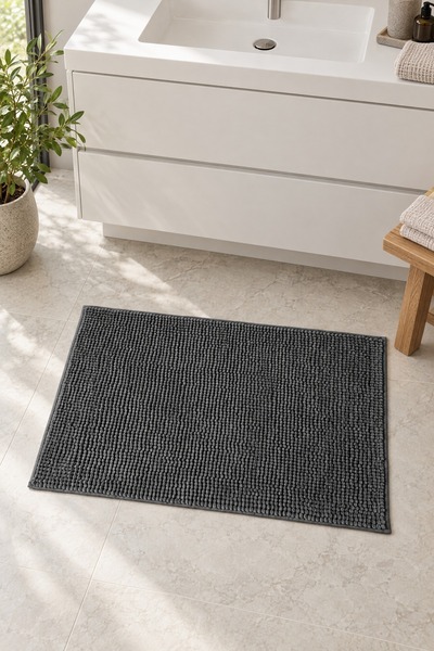 ACELEYOLLA Macaroni Non-Slip Base Bath Mat 50X80 cm Anthracite