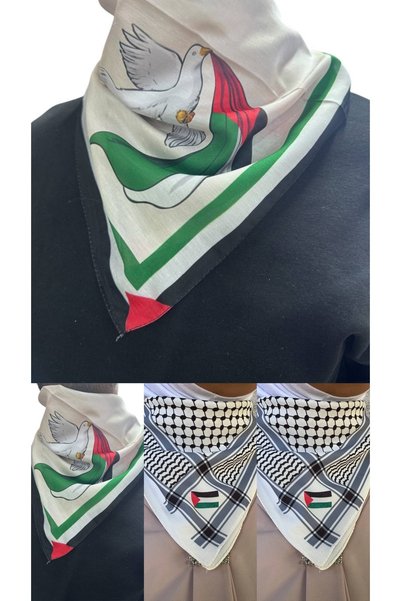 ALDAIYR 4 bucăți eșarfe tematice cu Palestina 50x50, unisex, potrivite pentru...