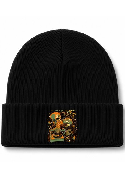 Rabona Fashion Spooky DJ – Căciulă din tricot cu tematică muzicală retro: sch...